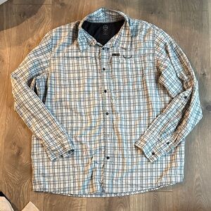 Wrangler Blue and White Plaid Shirt